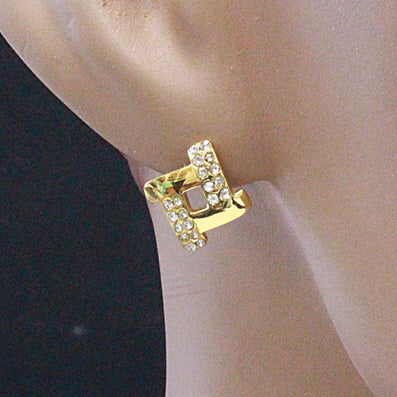 Ohrstecker Edelstahl vergoldet Zirkonia