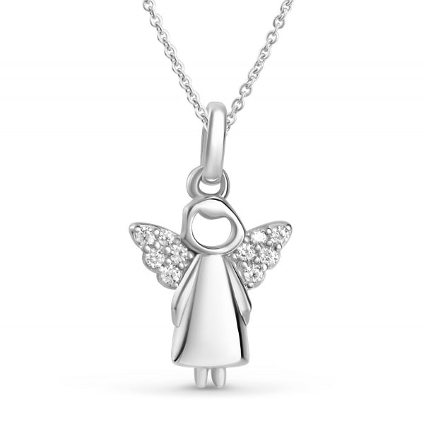 Anhänger Engel mit 10 Zirkonia aus 925er Silber