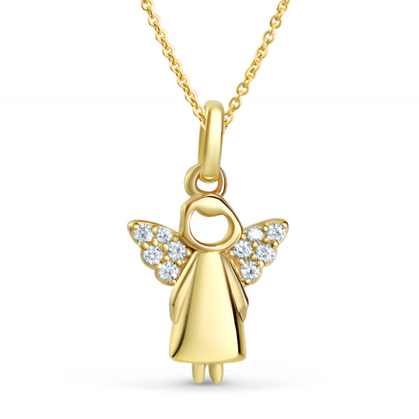 Anhänger Engel mit 10 Zirkonia aus 925er Silber