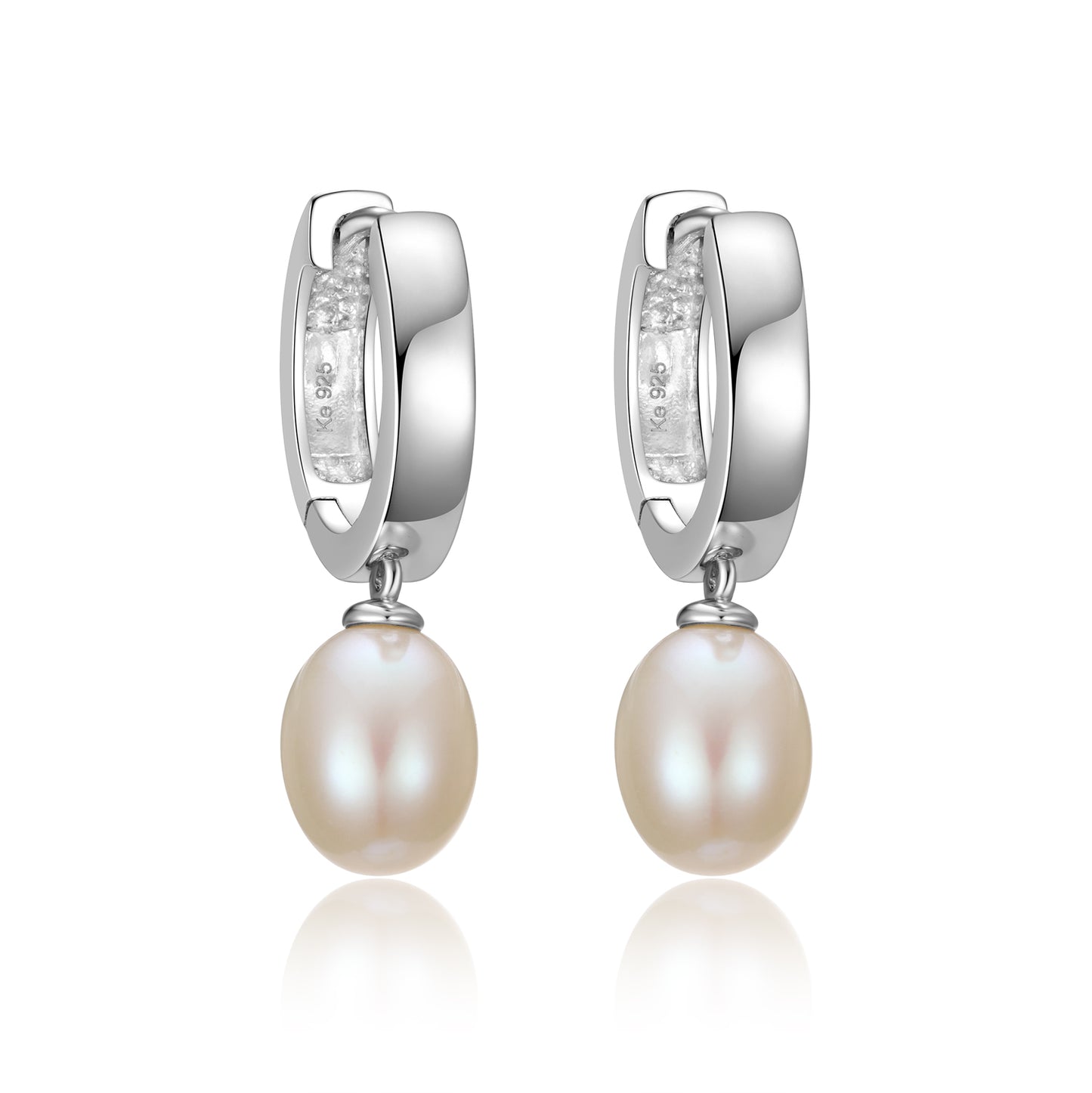 Unisex Ohrring 925er Perle