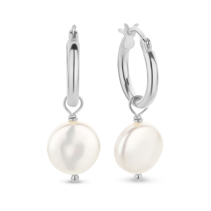 Unisex Ohrring 925er Perle