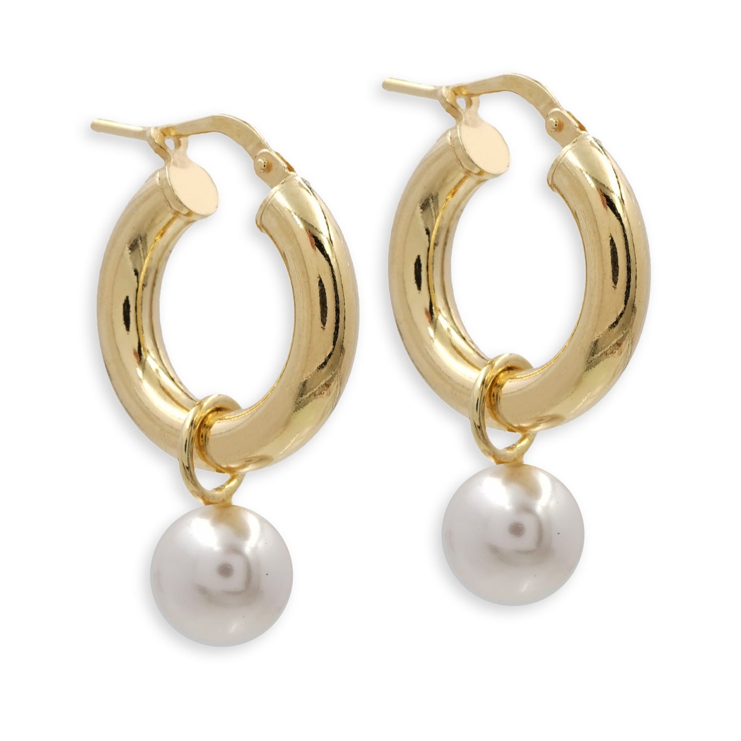 Creolen Ø 18mm mit MOP Perle 8mm 925er Silber