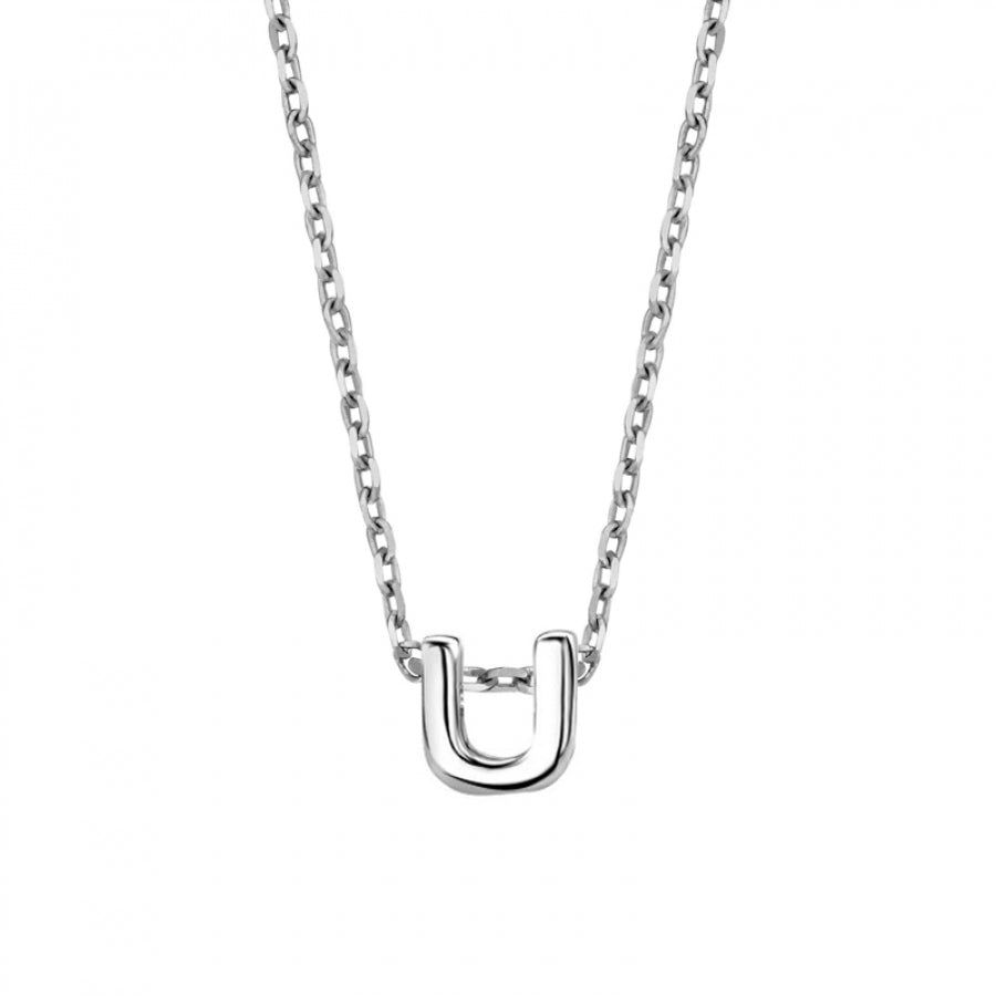 Collier mit Buchstabe, aus 925er Silber, rhodiniert