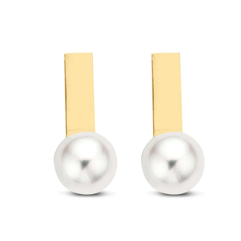 unisex Ohrring 585er Perle