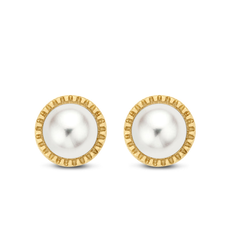 unisex Ohrring 585er Perle