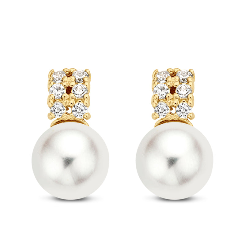 unisex Ohrring 585er Perle