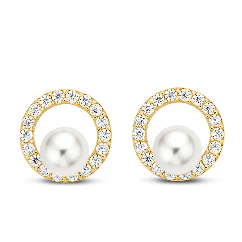 unisex Ohrring 585er Perle