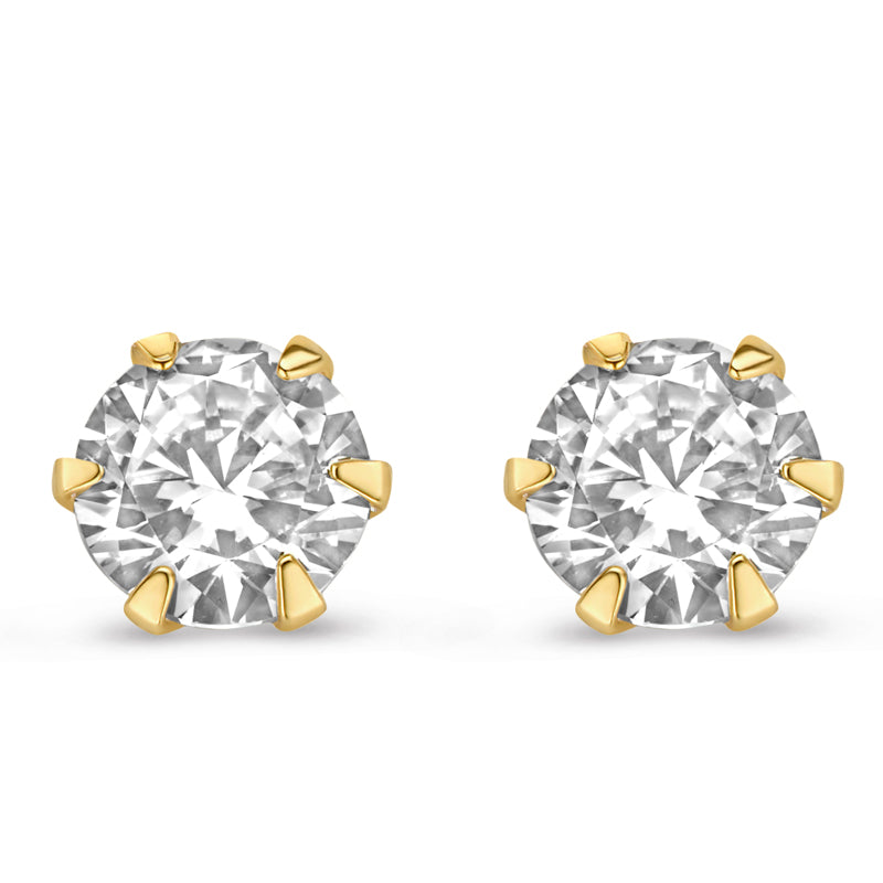 Ohrstecker mit Zirkonia, verschiedene Größen, aus 585er Gold