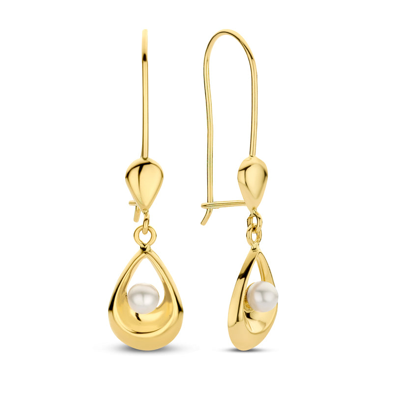 unisex Ohrring 585er Perle