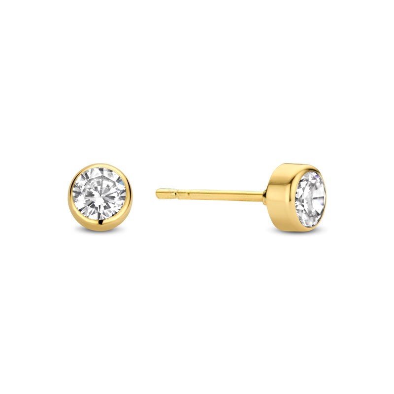 Ohrstecker mit Zirkonia, verschiedene Größen, aus 585er Gold