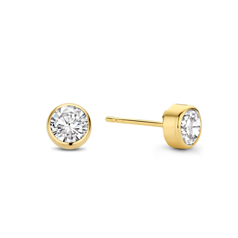 Ohrstecker mit Zirkonia, verschiedene Größen, aus 585er Gold