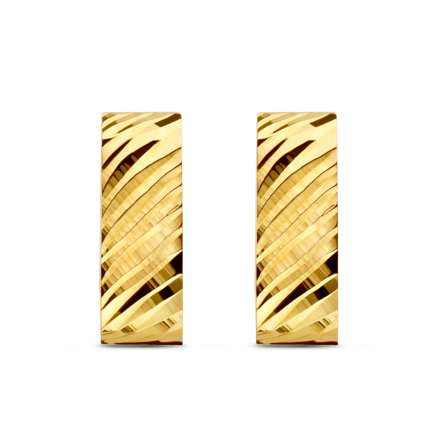 Klappcreolen diamantiert, 12 mm x 4.3 mm, aus 585er Gold