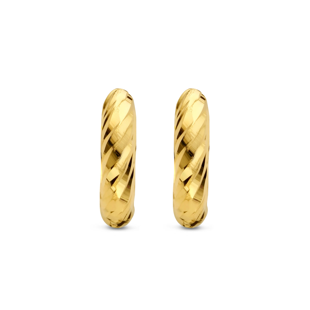 Klappcreolen diamantiert, Ø in verschiedenen Größen, aus 585er Gold
