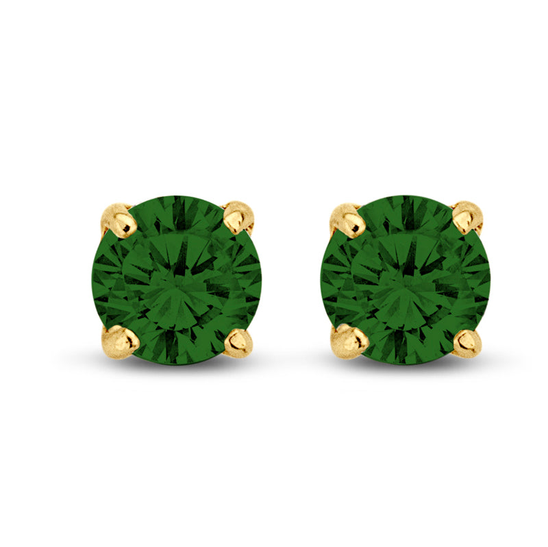 Ohrstecker mit Zirkonia, verschiedene Farben, 5 mm, aus 585er Gold