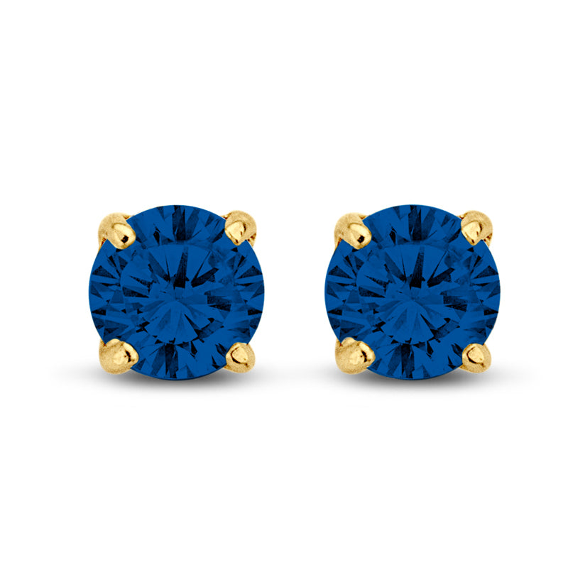 Ohrstecker mit Zirkonia, verschiedene Farben, 5 mm, aus 585er Gold