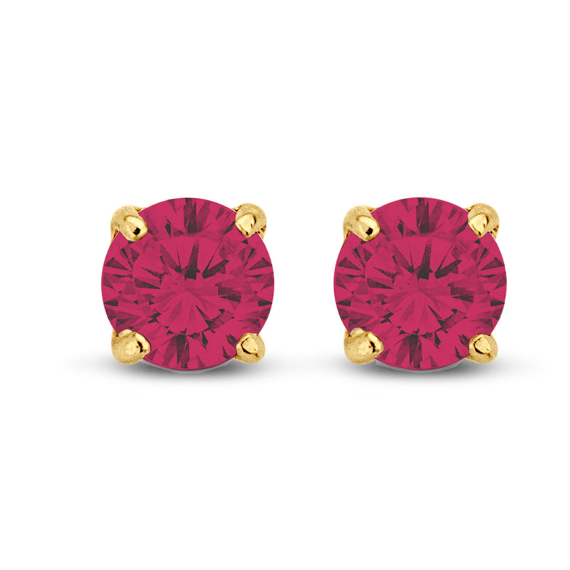 Ohrstecker mit Zirkonia, verschiedene Farben, 5 mm, aus 585er Gold