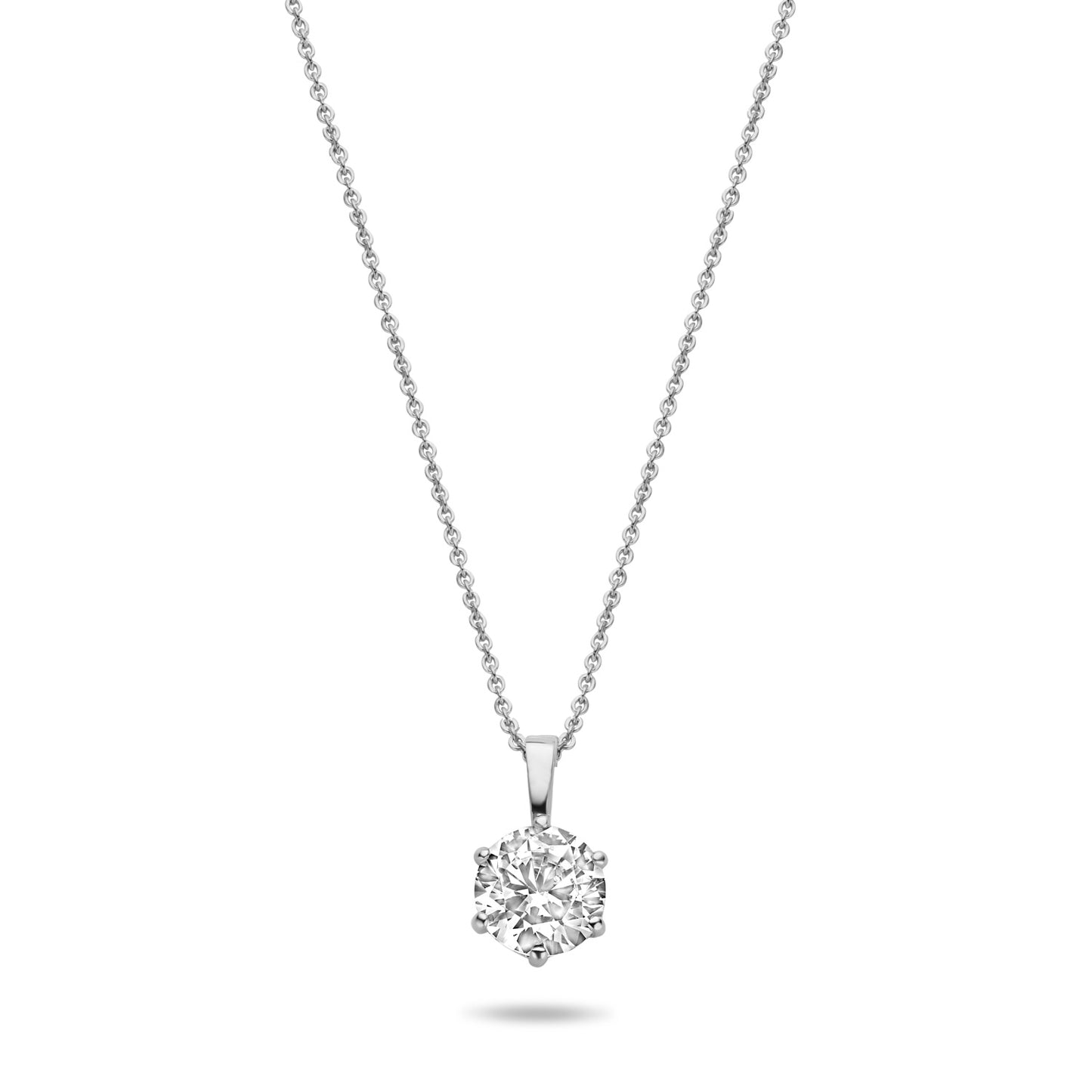 Collier mit Anhänger Zirkonia, verschiedene Größen, aus 585er Weißgold