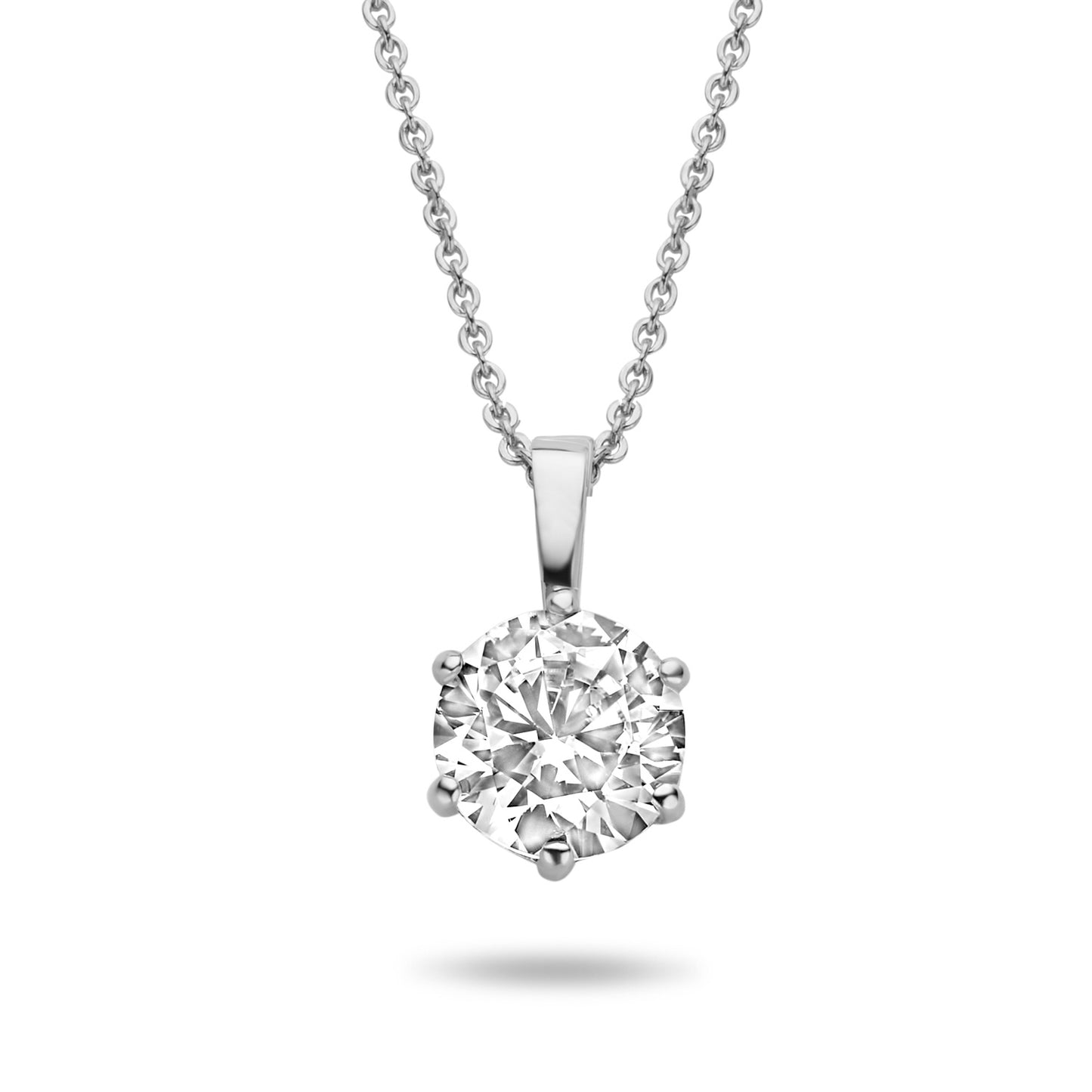 Collier mit Anhänger Zirkonia, verschiedene Größen, aus 585er Weißgold