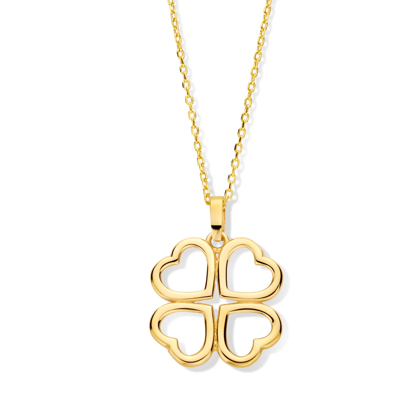 Collier mit Anhänger Kleeblatt, aus 585er Gold