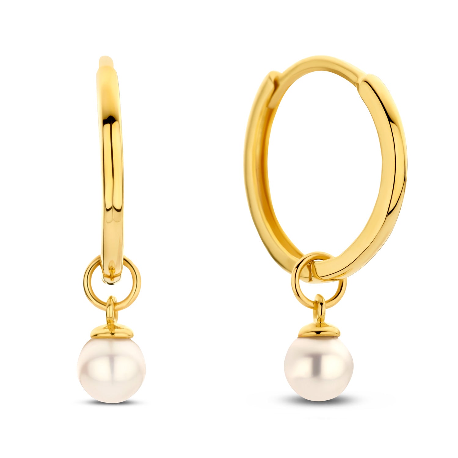 unisex Ohrring 585er Perle