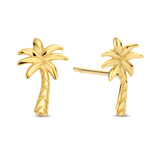 Ohrstecker Palme aus 585er Gold