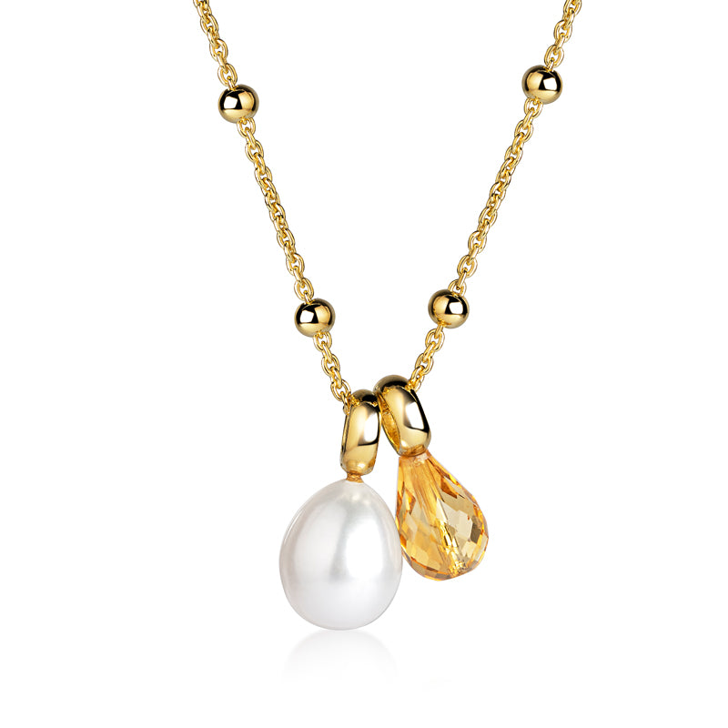 Unisex Halskette 925er Perle