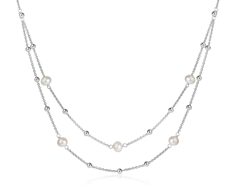 Unisex Halskette 925er Perle