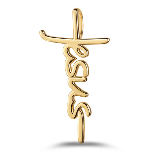 Anhänger Kreuz 30mm Silber aus 925er Silber, vergoldet