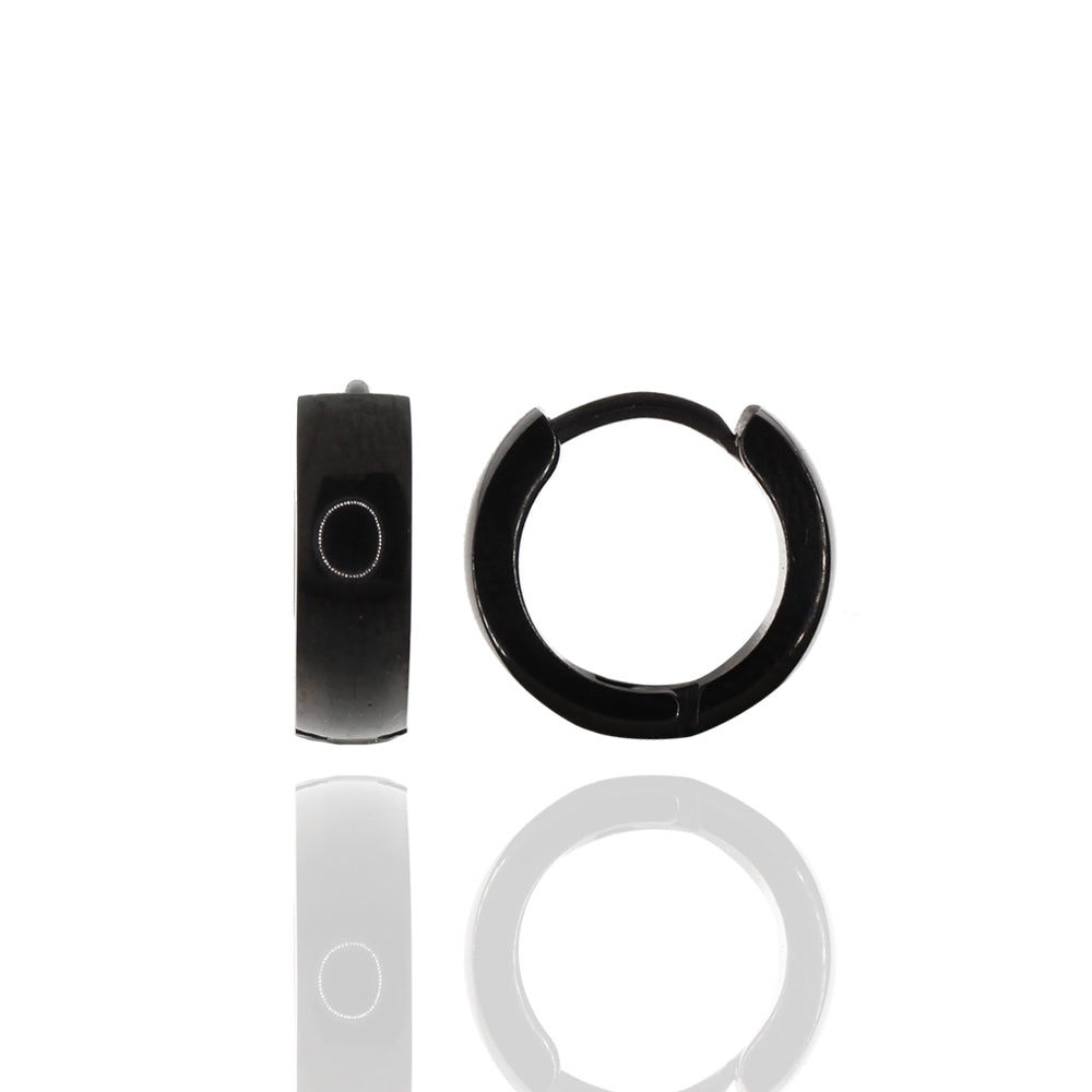 Creole Edelstahl, schwarz, glänzend, 4 mm breit, Ø 13 mm