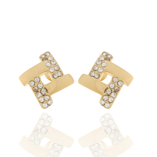 Ohrstecker Edelstahl vergoldet Zirkonia