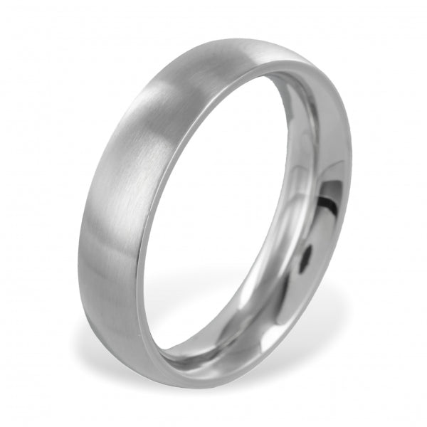 Herrenring, 5 mm breit, seidenmatt, aus Edelstahl