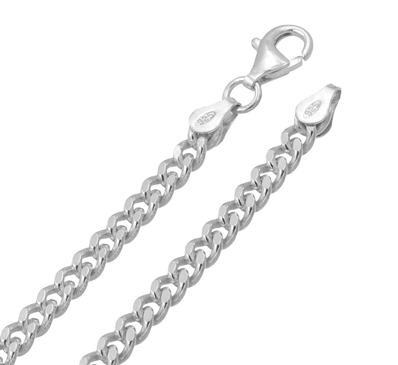 Panzerkette, 4.3 mm breit, aus 925er Silber