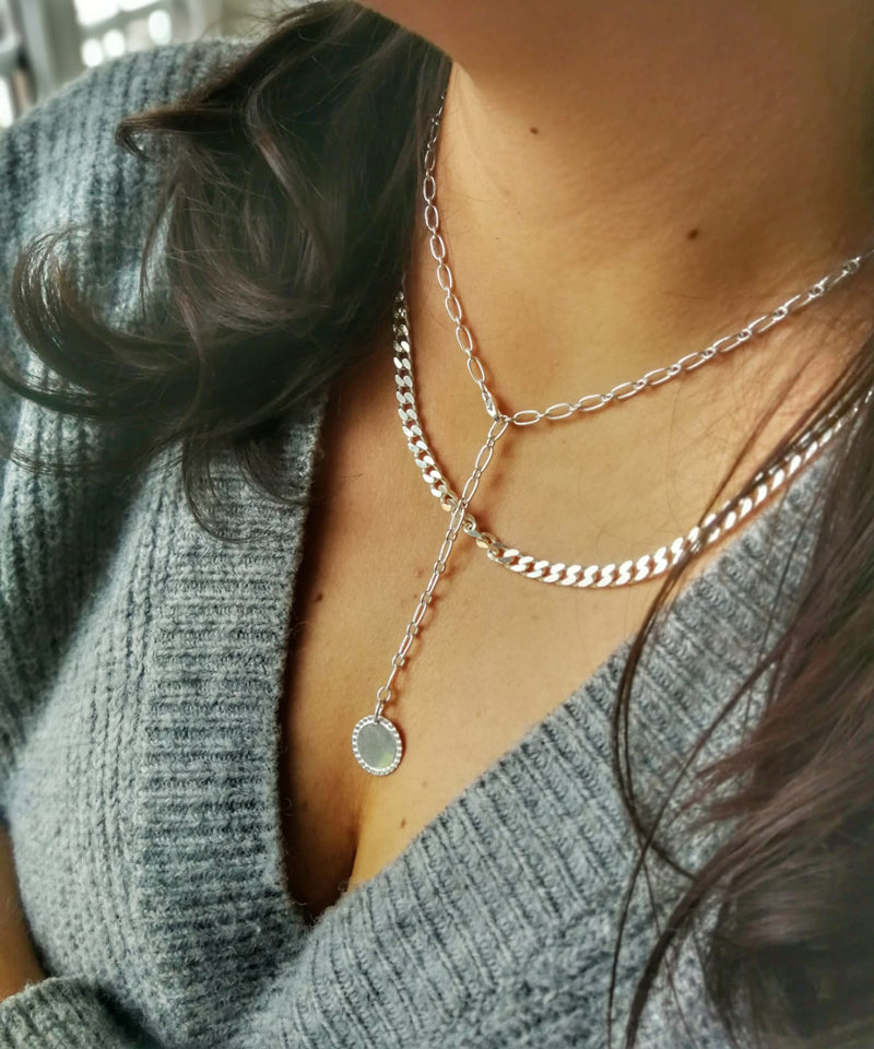 Panzerkette, 4.3 mm breit, aus 925er Silber