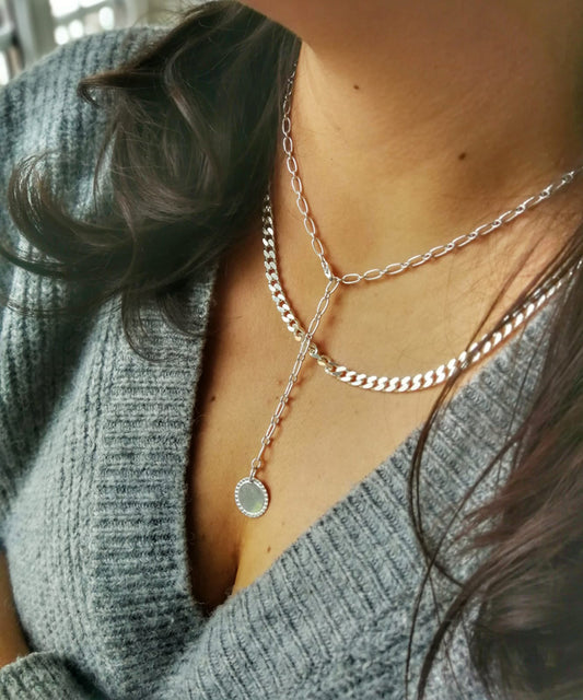 Panzerkette, 4.3 mm breit, aus 925er Silber