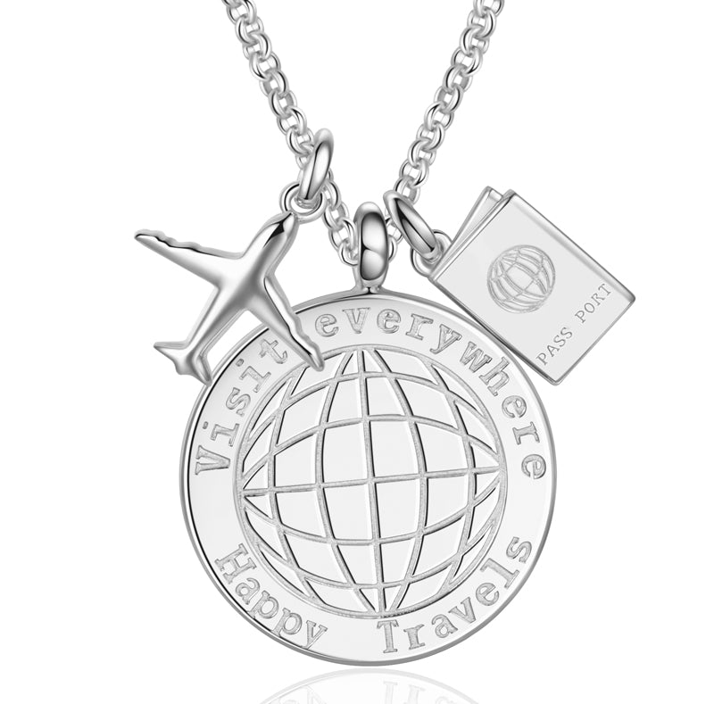 Collier mit Motiv Traveller, mit 3 Anhänger, aus 925er Silber