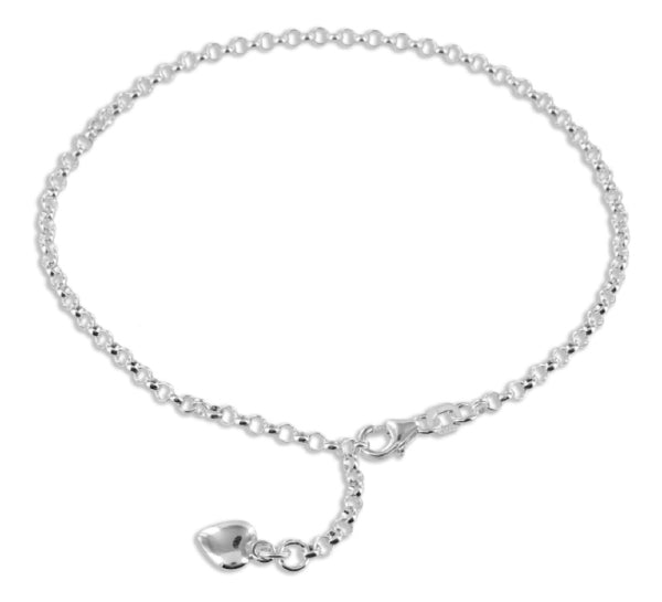 Fußkette Herz aus 925er Silber