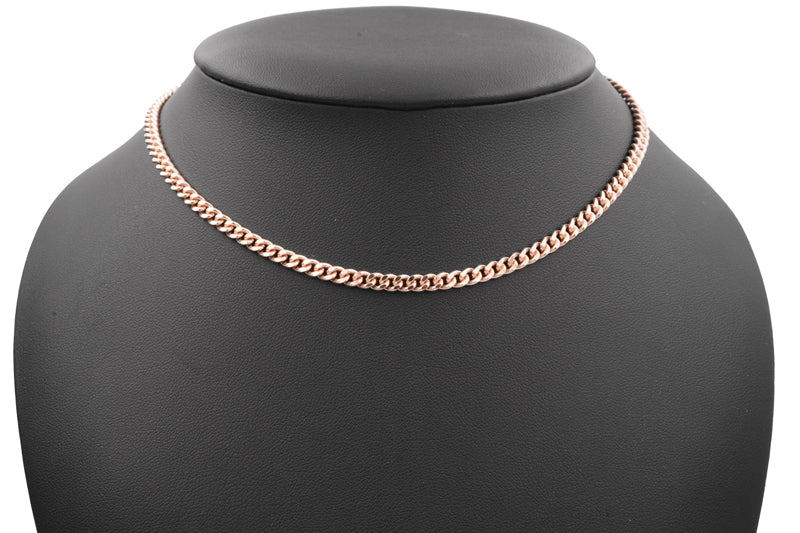 Panzerkette, 4.3 mm breit, aus 925er Silber, rotvergoldet