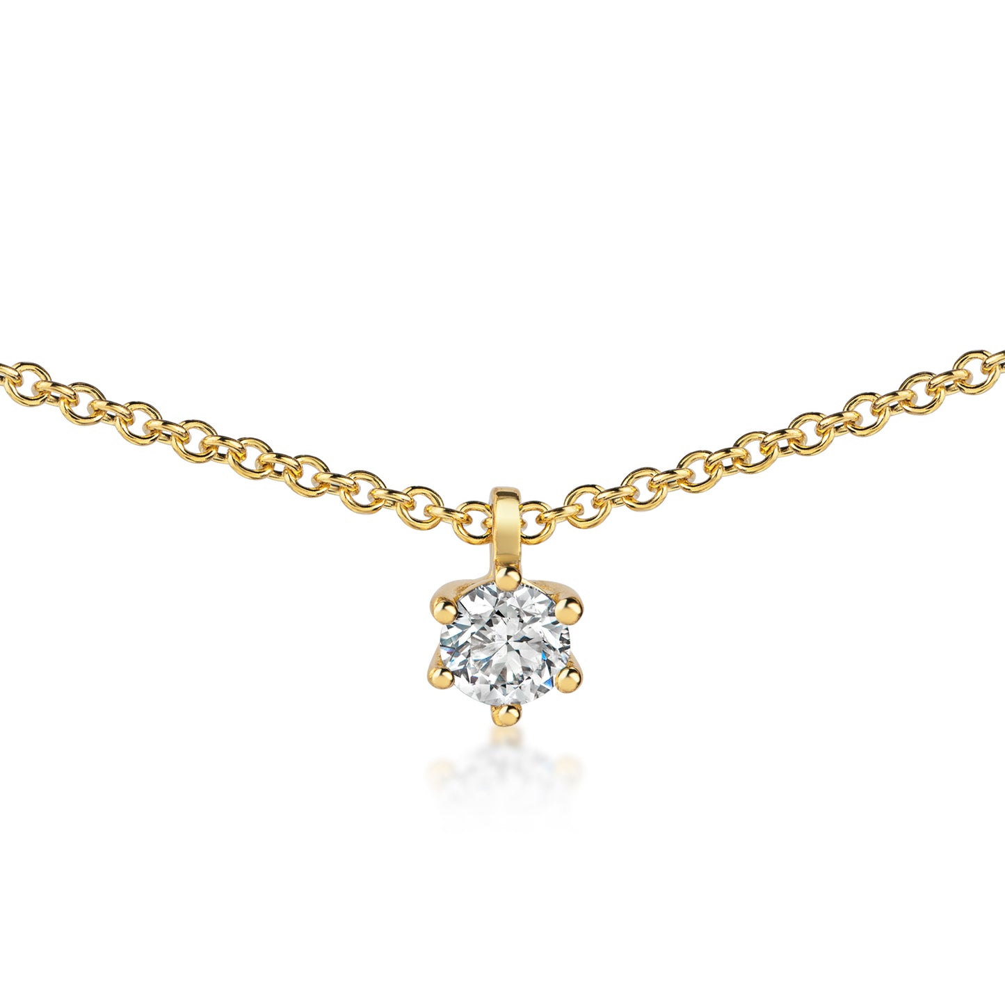 Collier aus 585er Gelbgold, mit Brillant 0.21 ct.