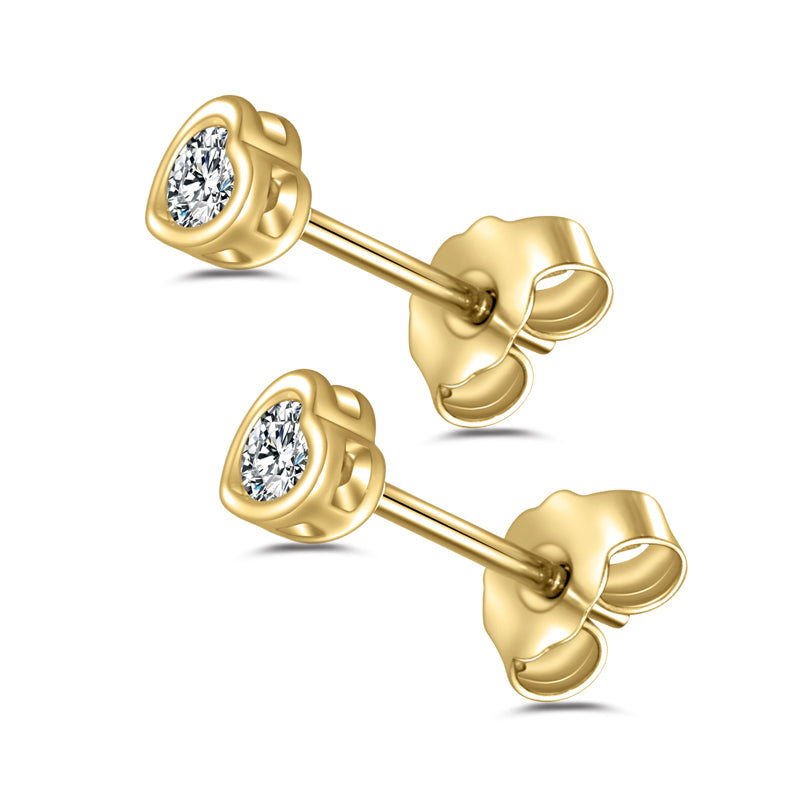 Ohrstecker mit Motiv Herz, mit Zirkonia, aus 925er Silber