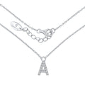 Collier mit Buchstabe, mit Zirkonia, aus 925er Silber