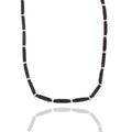 Collier aus Edelstahl mit schwarzem Vulkanstein 45 + 5cm