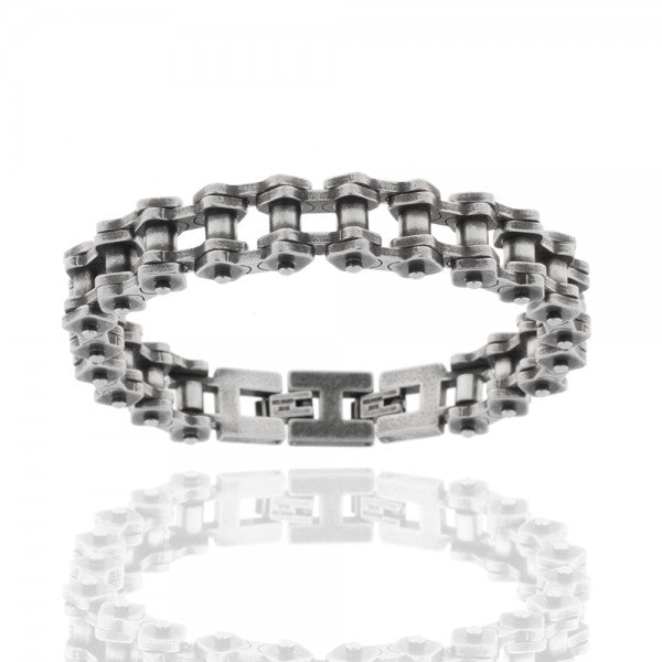 Armband Edelstahl, antik schwarz, Länge 22,5 + 2 cm