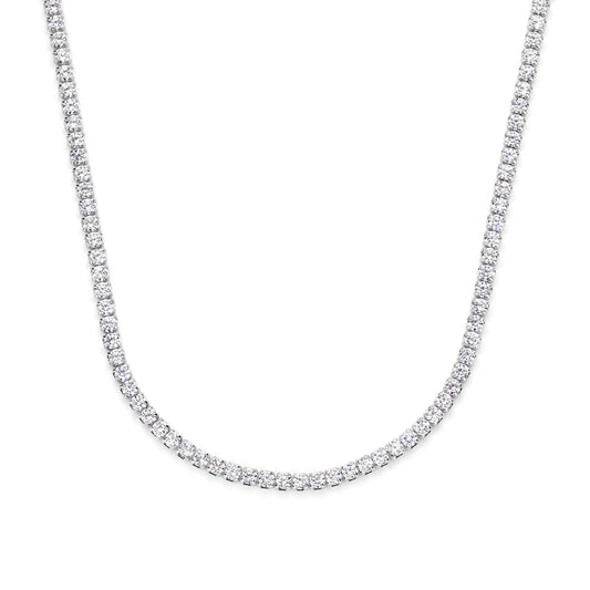 Tennis-Halskette mit Zirkonia, weiß, 1.75 mm, aus 925er Silber, rhodiniert