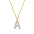 Collier Buchstabe mit Zirkonia, aus 925er Silber, vergoldet