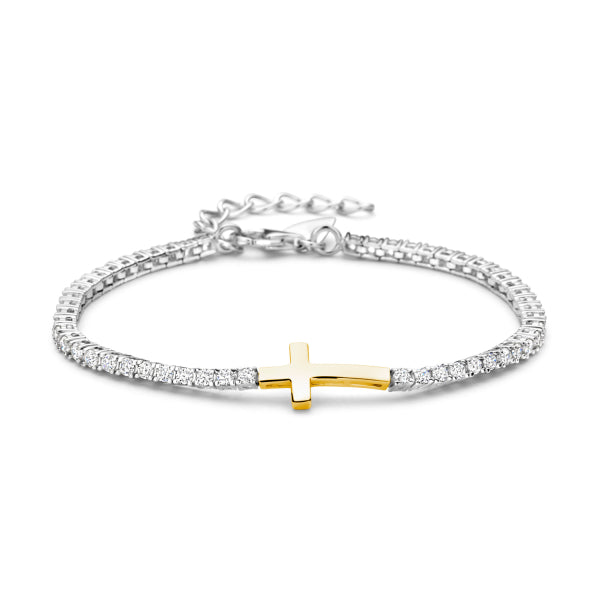 Tennisarmband mit 54 Zirkonia, verschiedene Varianten, aus 925 Silber, rhodiniert