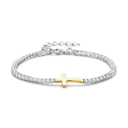 Tennisarmband mit 54 Zirkonia, verschiedene Varianten, aus 925 Silber, rhodiniert