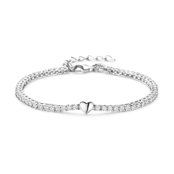 Tennisarmband mit 54 Zirkonia, verschiedene Varianten, aus 925 Silber, rhodiniert