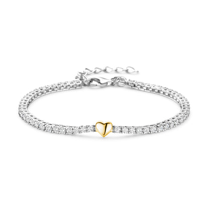 Tennisarmband mit 54 Zirkonia, verschiedene Varianten, aus 925 Silber, rhodiniert
