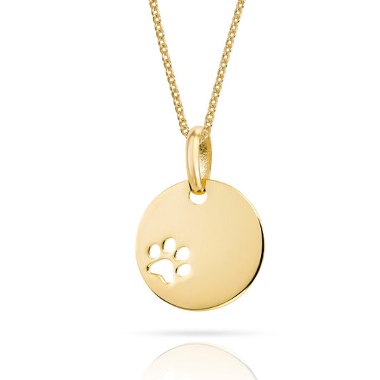 Anhänger Gravurplatte Pfote, aus 333er Gold