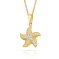 Anhänger Seestern mit 21 Zirkonia aus 333er Gold